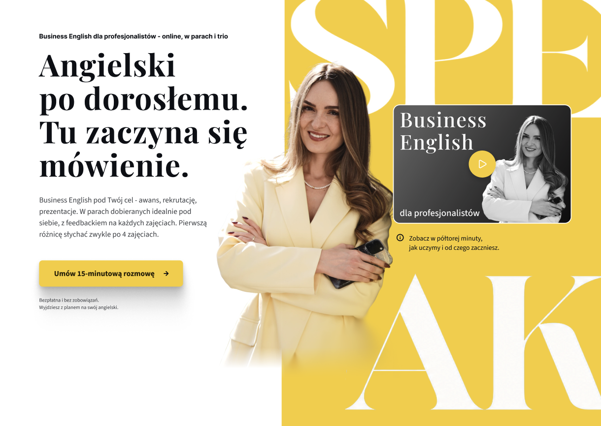 Projekt strony Business English dla profesjonalistów