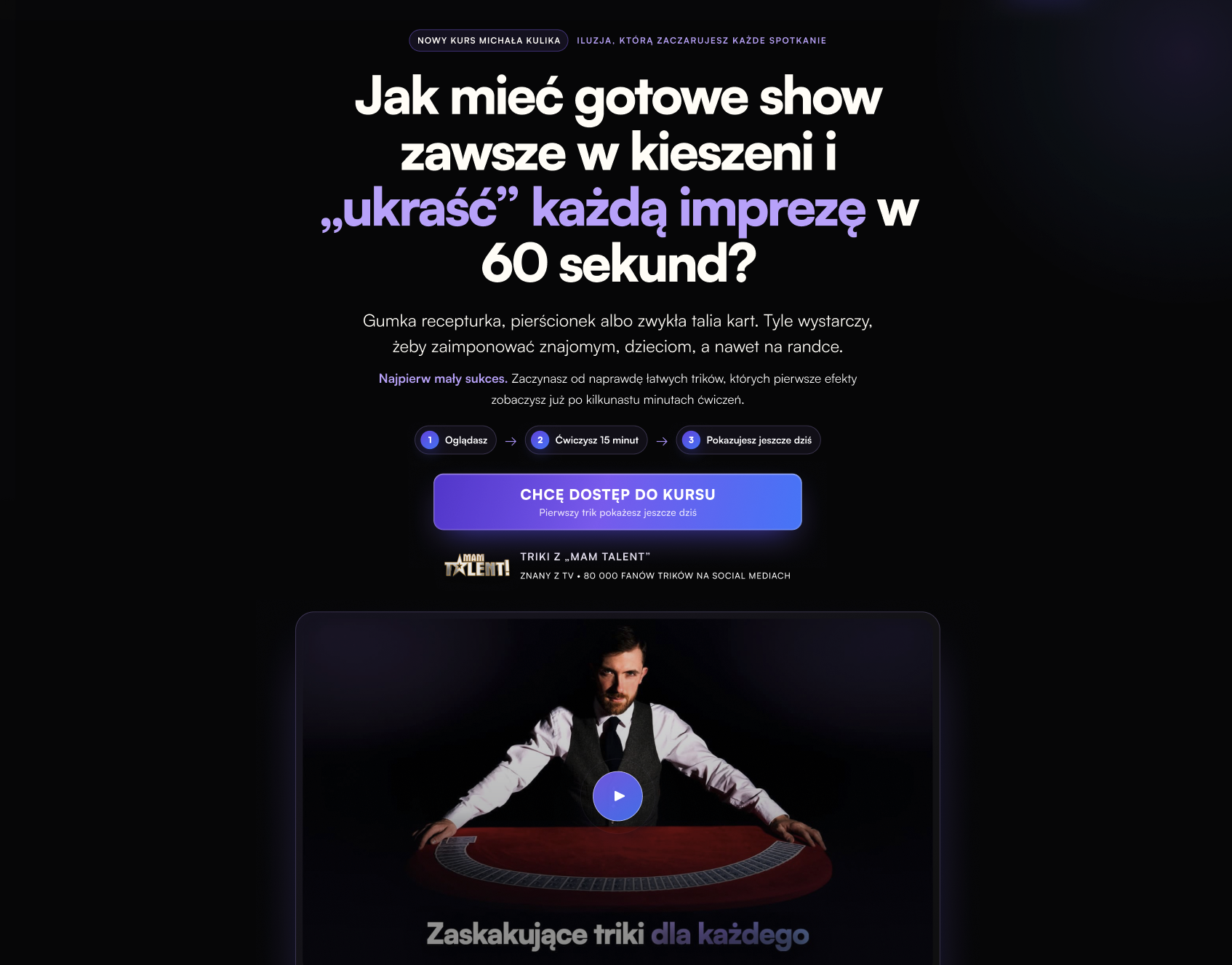 Projekt strony kursu Akademii Iluzji